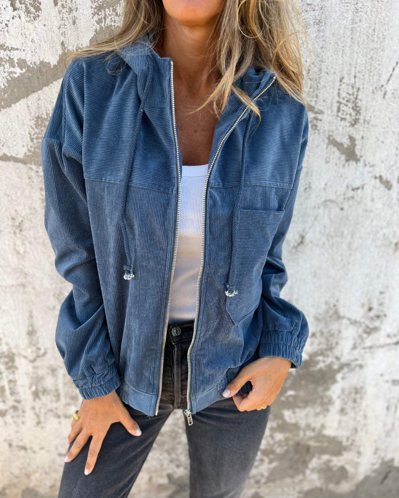 Lena | Corduroy Zip Hoodie