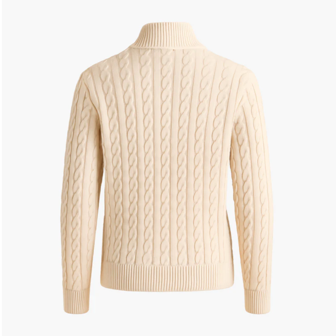Luc | Cable Knit Quarter-Zip Sweater | 1+1 GRATIS