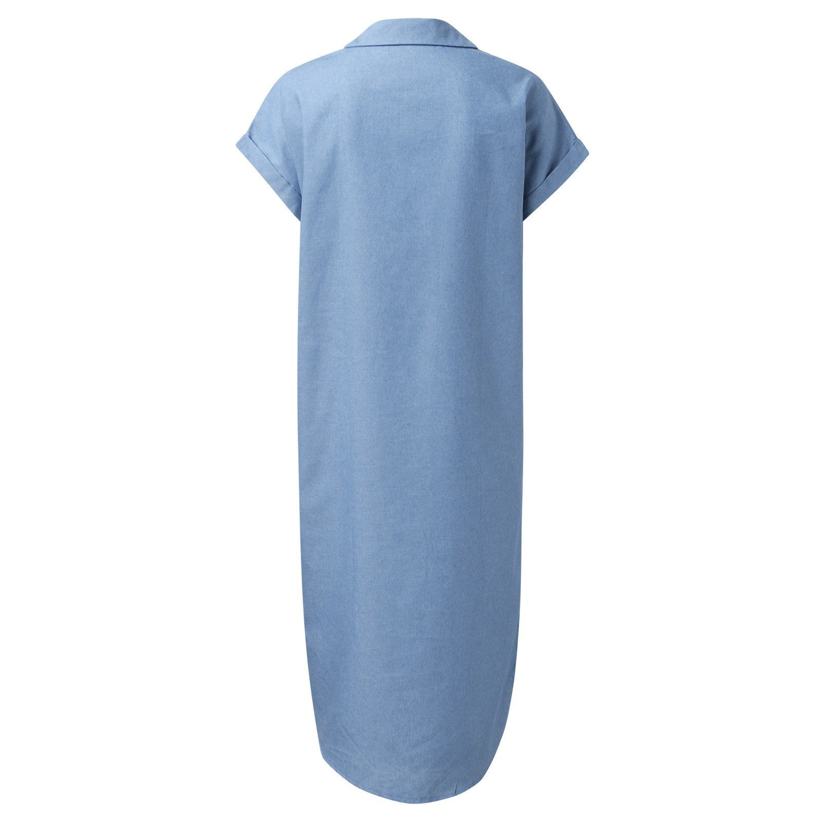 Mystère d’Azur | Denim Jurk met Korte Mouwen