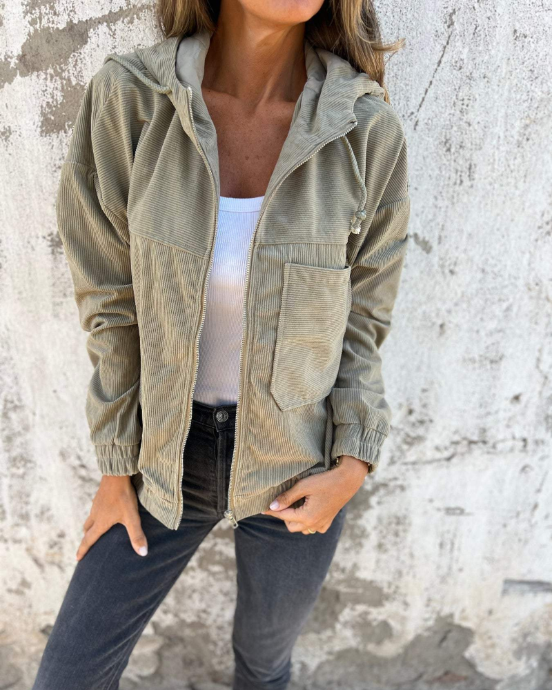 Lena | Corduroy Zip Hoodie