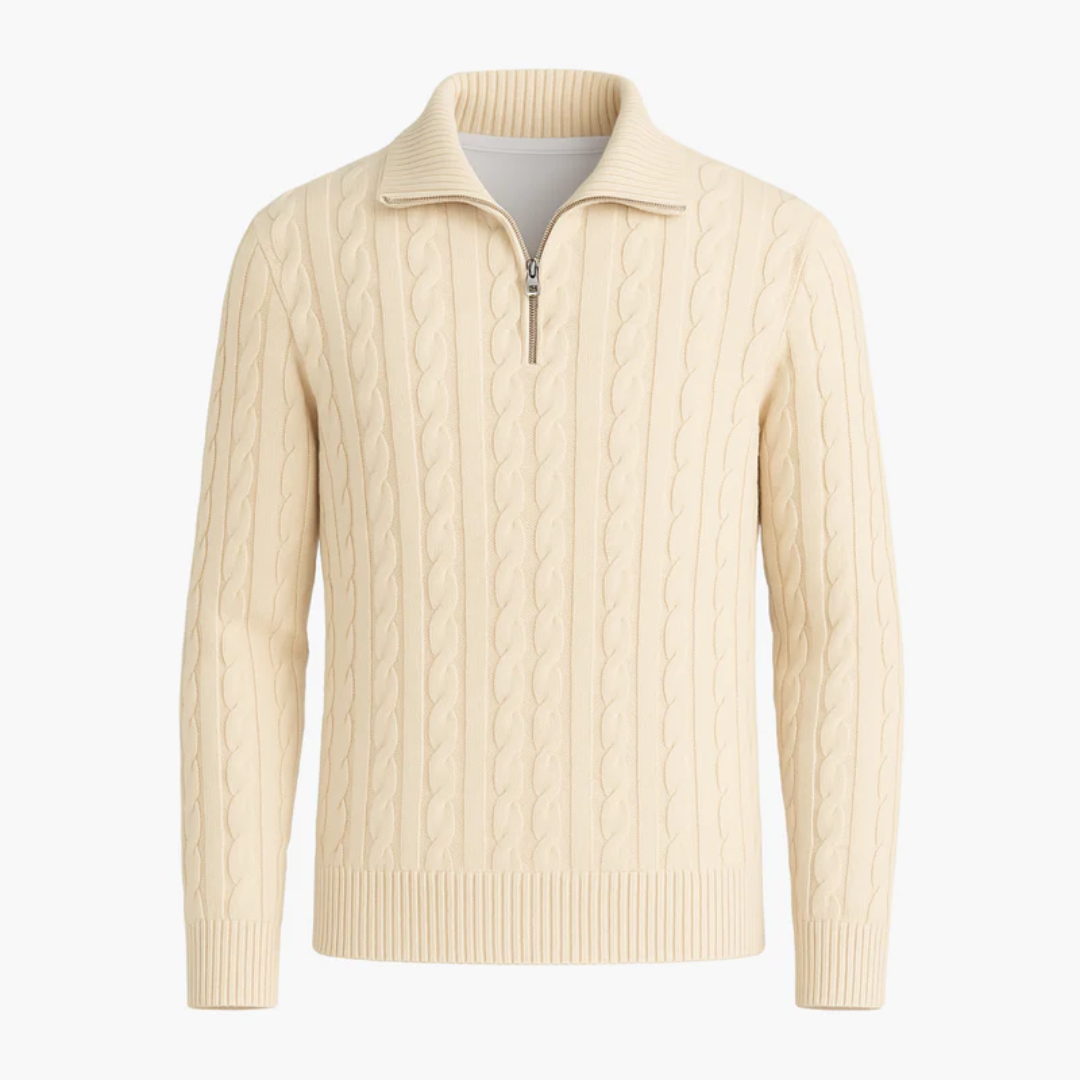 Luc | Cable Knit Quarter-Zip Sweater | 1+1 GRATIS