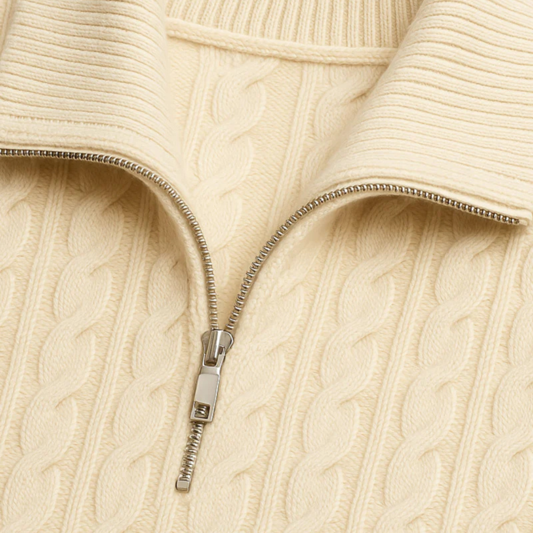 Luc | Cable Knit Quarter-Zip Sweater | 1+1 GRATIS