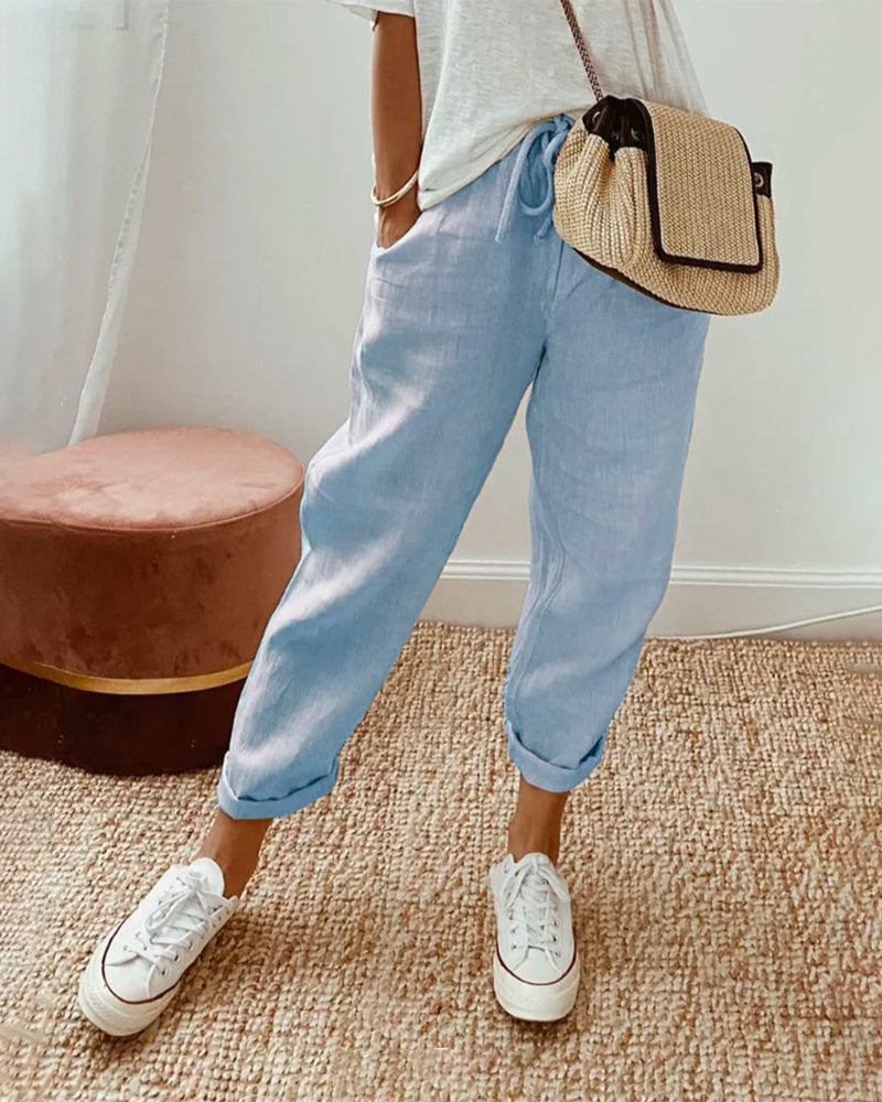 Rosa | Elegante Linnen Pantalon