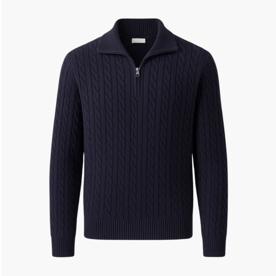 Luc | Cable Knit Quarter-Zip Sweater | 1+1 GRATIS