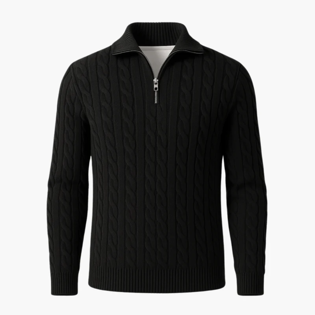 Luc | Cable Knit Quarter-Zip Sweater | 1+1 GRATIS