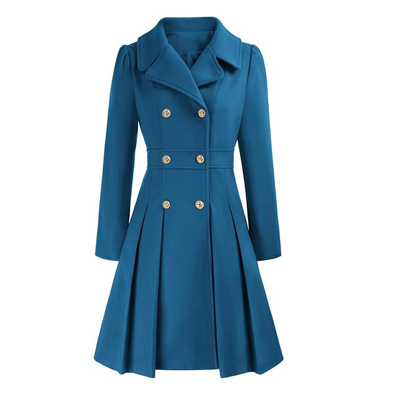 Manteau de Rêve | Stijlvolle Blauwe Jas met Knopen